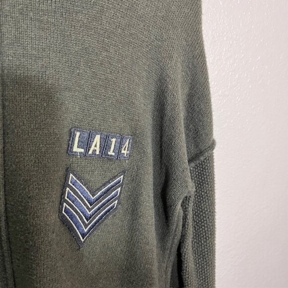 Rails Sweater Womens Small Stafford Olive Cotton Cashmere Military Embroidered - Picture 4 of 6